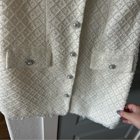 NWT Anthropologie BHLDN Ella Tweed Pearl Dress Bridal - Picture 8 of 11